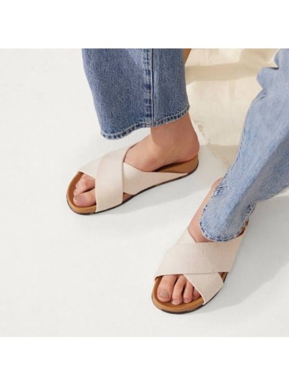 Rothy's The Weekend Slide Sandal Sz 8 Vanilla Cone NWOB Comfy Quiet Luxury